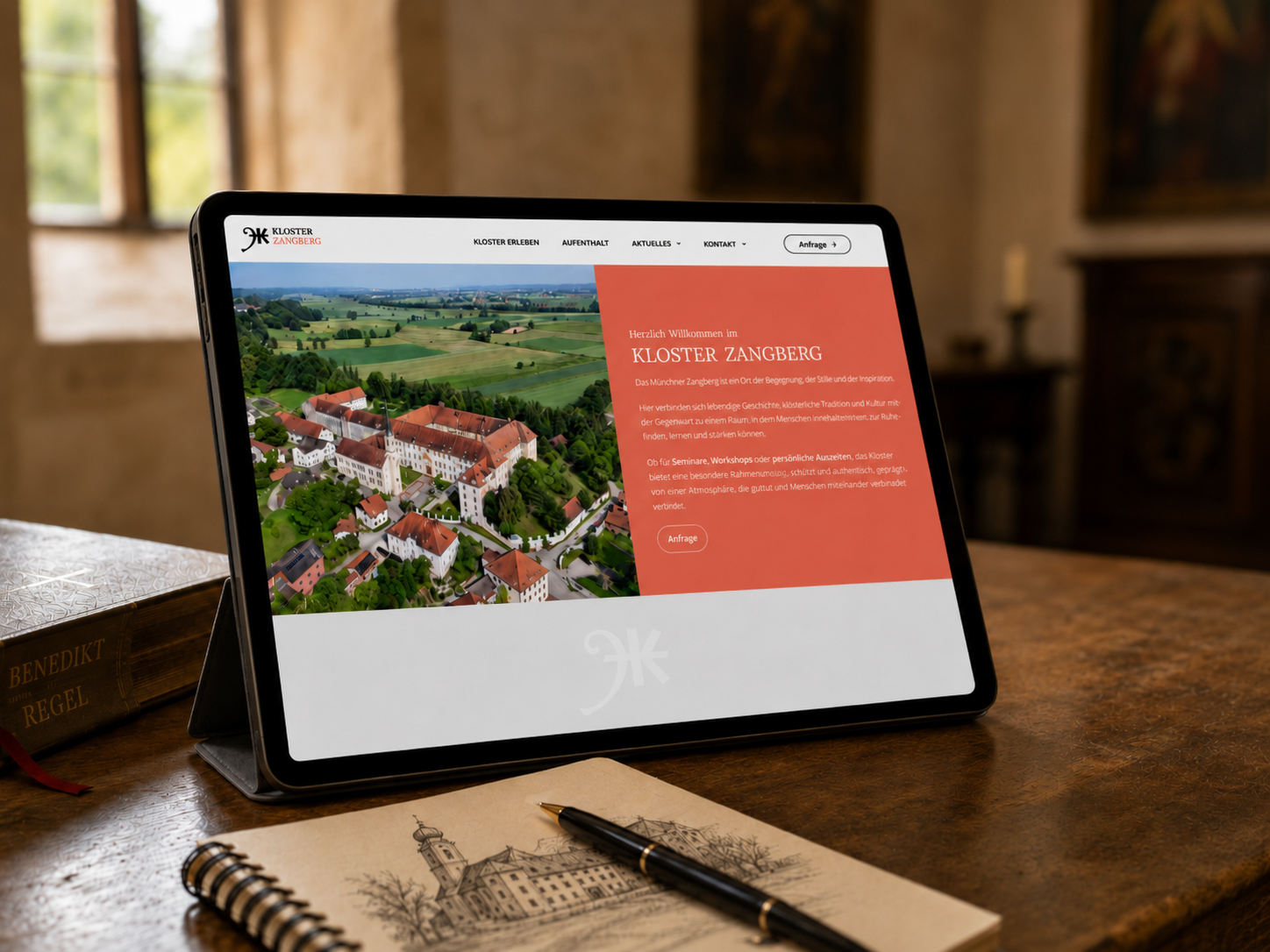 mockup website kloster zangberg